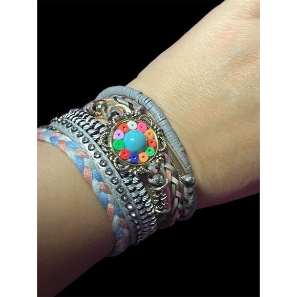 Boho Bracelet with Blue Stone - Picture 1 of 15